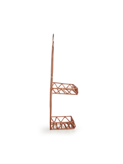 The Wise Old Owl' Handwired Kitchen-Bathroom Storage Wall Shelf In Iron (11 Inch | Copper Finish)