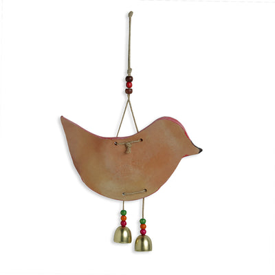 'Chipping Sparrows' Handmade & Hand-painted Decorative Wall Hanging In Terracotta (Set of 2)