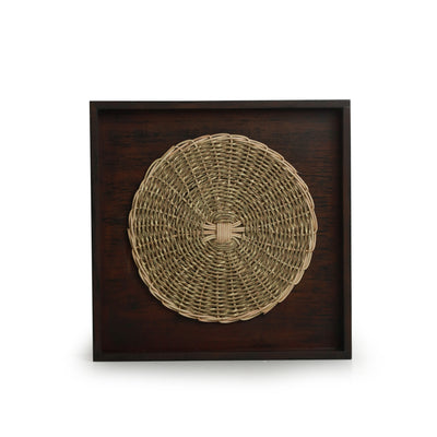 'Cane Designs' Handcrafted Wall Decor In Recycled Wood & Cane (14 Inch)