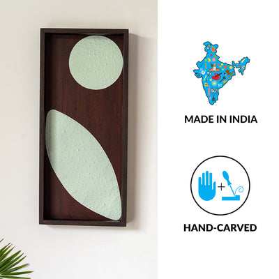 'Wooden Leaflet' Handcrafted Wall Decor In Recycled Wood & Iron (18 Inch)