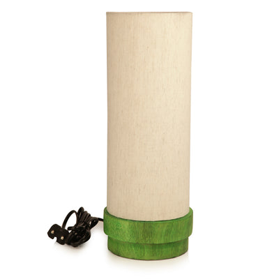 14 Inch Wooden Lamp Green