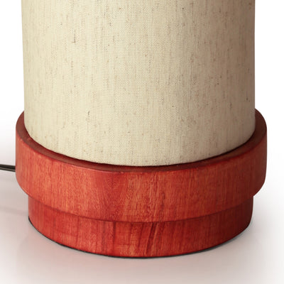 14 Inch Wooden Lamp Maroon