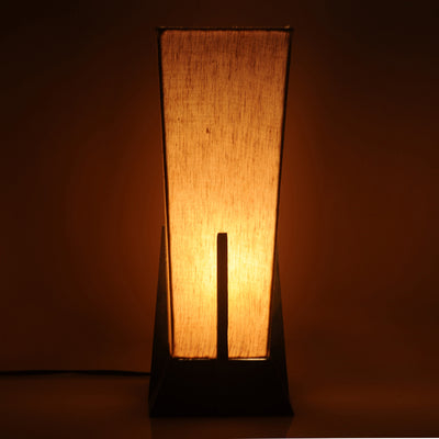 14 Inch Pyramid Lamp In Wood