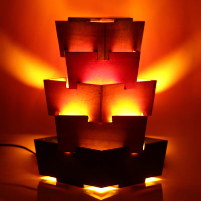 Zig-Zag Colorful Wooden Table Lamp