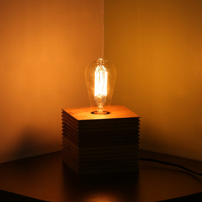 Edison' Table Lamp In Mango Wood 4.4 inch