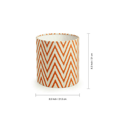 'Oranged Chevrons' Handcrafted Table Lamp In Iron (18 Inch)