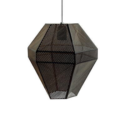 Vintage Lines' Hand-etched Pendant Lamp In Iron (12 Inch | Matte Finish)
