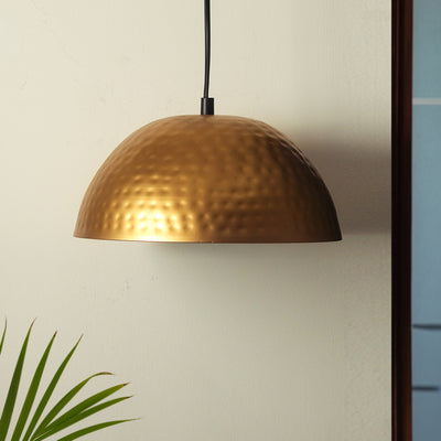 Heavenly Shadow' Hand-Hammered Pendant Lamp In Iron (5 Inch | Matte Finish)