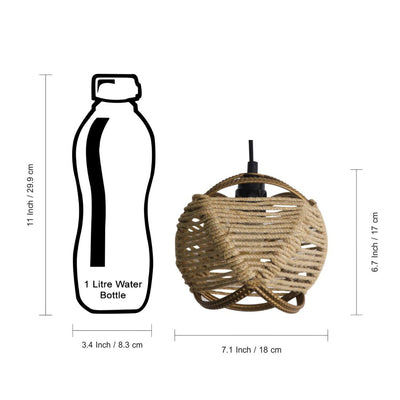 Jute Goblet' Pendant Lamp In Iron (7 Inch | Matte Finish)