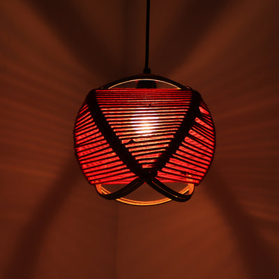 Jute Goblet' Pendant Lamp In Iron (8 Inch | Matte Finish)