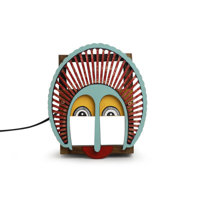 Gleeful Smile' Wall Lamp In Sheesham & Pine Wood (9 Inch | Multi-Colored | Hand-Painted)
