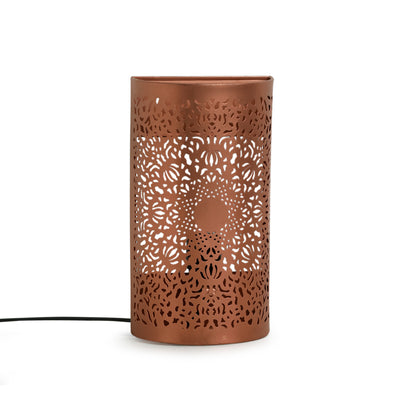 Hypnotic Mandala' Iron Wall Lamp (12 Inch | Copper | Hand-Etched)