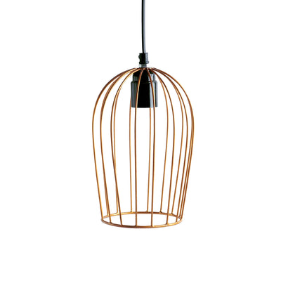 ExclusiveLane 'Modern Bird Cage' Handcrafted Hanging Pendant Lamp Shade In Iron (7.6 Inch, Conical, Golden)