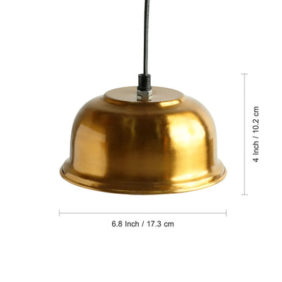 ExclusiveLane 'Modern Gold Vessel' Handcrafted Hanging Pendant Lamp Shade In Iron (4.0 Inch, Semi-Spherical, Golden)