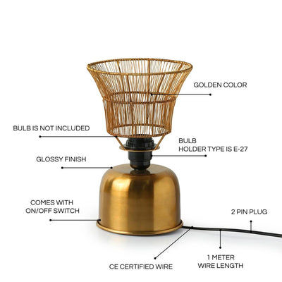 ExclusiveLane 'Gas Stove' Handcrafted Table Lamp In Iron (10.3 Inch, Golden)