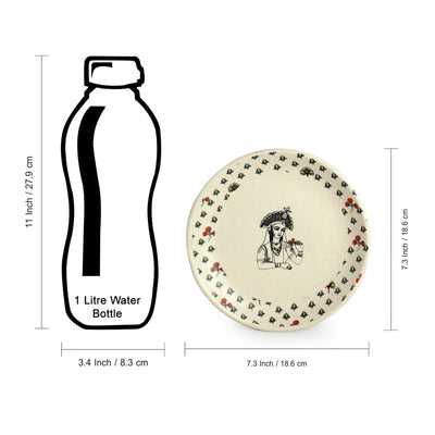 Daawat-e-Taj' Handcrafted Ceramic Side/Quarter Plates (Set of 2 | Microwave Safe)