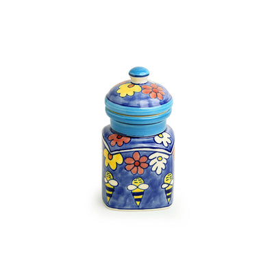 The Bee Collective' Hand-painted Ceramic Multi-Purpose Storage Jars & Containers (Airtight | Set Of 2 | 270 ML)