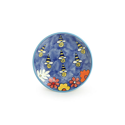 The Bee Collective' Hand-painted Ceramic Side/Quarter Plates (Set Of 6 | Microwave Safe)