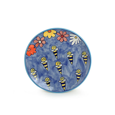 The Bee Collective' Hand-painted Ceramic Dinner Plates (Set Of 2 | Microwave Safe)