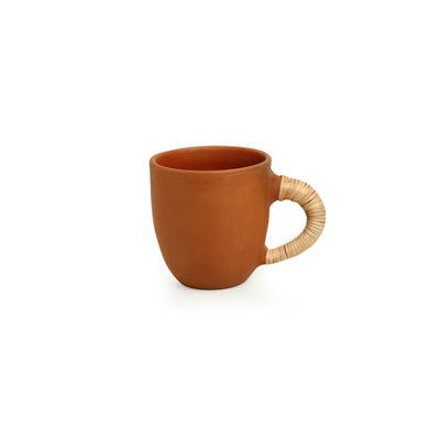 Cane Heirloom' Tea & Coffee Mugs in Terracotta (Set of 2 | 400 ml)