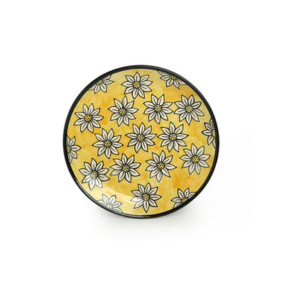 Californian Sunflowers' Hand-Painted Ceramic Dinner Plates (Set Of 4 | 10 Inches)