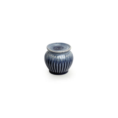 Sapphire Swirl' Hand Glazed Studio Pottery Salt & Pepper Shakers In Ceramic (Set of 2 | 60ml)