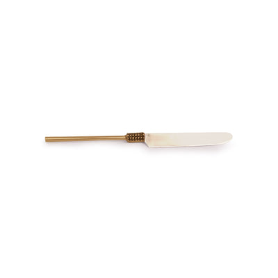 'Graceful Enigma' Hand-Crafted Butter Knives In Stainless Steel & Brass (Set of 6)
