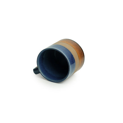 Caramel Blues' Hand Glazed Studio Pottery Tea & Coffee Mug In Ceramic (360 ML | Microwave Safe)
