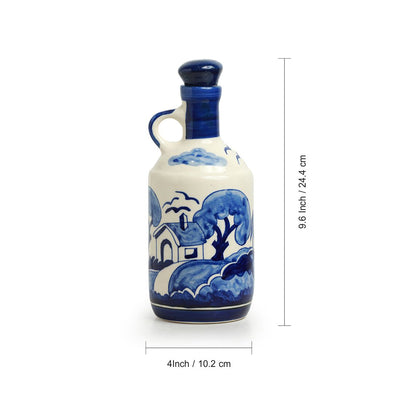 'Vibing Village' Hand-Painted Oil Bottle In Ceramic (960 ML)