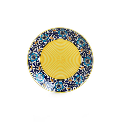 Badamwari Bagheecha' Hand-Painted Ceramic Dinner Plates (Set of 2 | Microwave Safe)