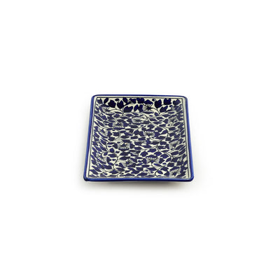 Badamwari Bagheecha-2' Hand-painted Ceramic Serving Platter (Set of 1 | Microwave Safe)