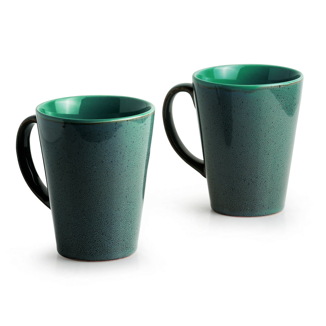 'Blues Of Sky' Studio Pottery Glazed Coffee Mugs In Ceramic (Set Of 2)