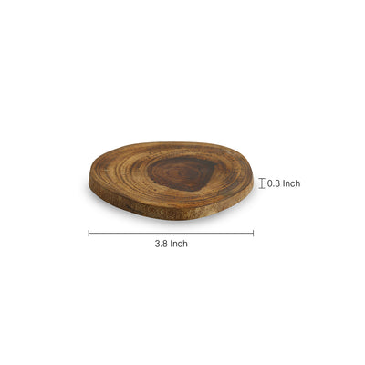 'Circles of Wood' Log Handcrafted Coasters (Set Of 6)