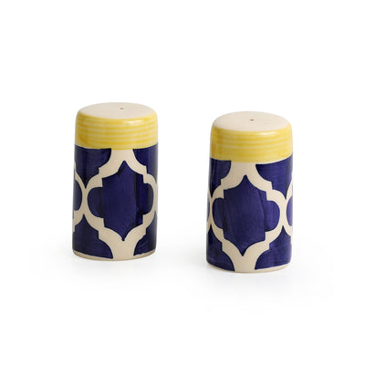 'Shakers’ Patterns' Handpainted Salt & Pepper Shaker Set In Ceramic