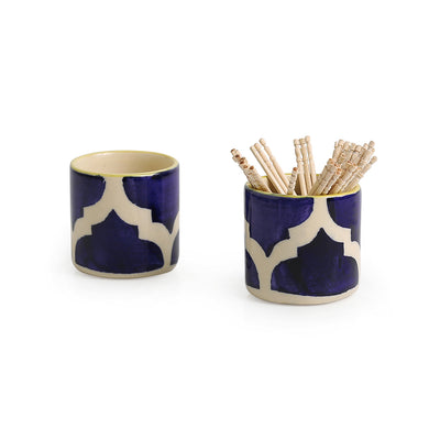 'Toothpick Stands' Handpainted in Ceramic Toothpick Holder Set