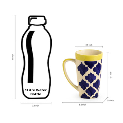 'Drinks at Sea' Handpainted Beer Mug In Ceramic (Set Of 2)