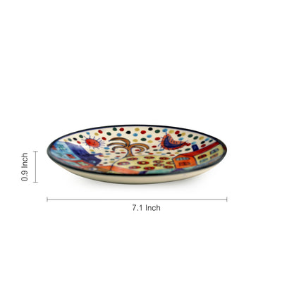 The Hut Family' Hand-Painted Ceramic Quarter Plates (7 Inch | Set Of 6)