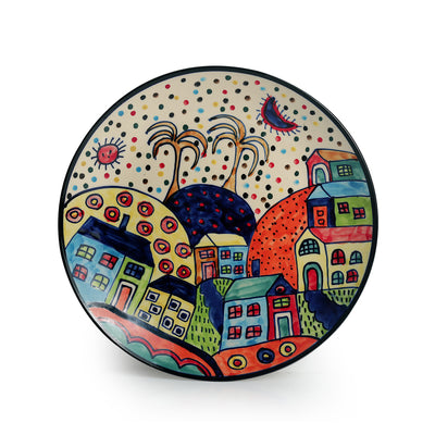 The Hut Family' Hand-Painted Ceramic Dinner Plates (10 Inch | Set Of 6)