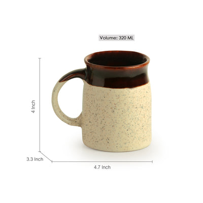 'Cocoa Rims' Studio Pottery Tea & Coffee Mugs In Ceramic (Set Of 2)
