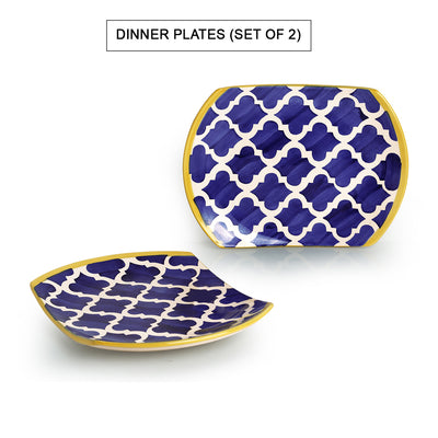 Moroccan Platter Pair' Hand-Painted Plates In Ceramic (10 Inch | Set Of 2)