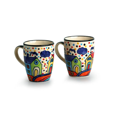 'The Hut Jumbo Cuppas' Hand-Painted Mugs In Ceramic (Set Of 2)
