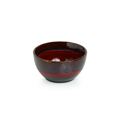 Crimson Shields' Hand Glazed Studio Pottery Ceramic Dining Bowls Set (4 Inch | Set Of 6)