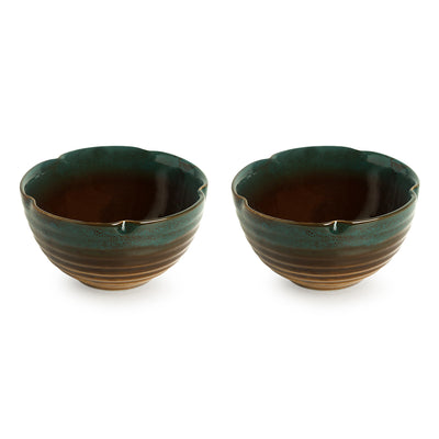 'Amber & Teal' Serving Bowls In Ceramic (Set Of 2)