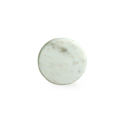 'White Rounded' Coasters In Marble (Set of 4)