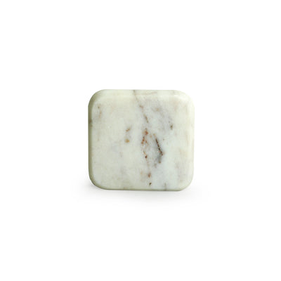 'White Squared' Coasters In Marble (Set of 4)