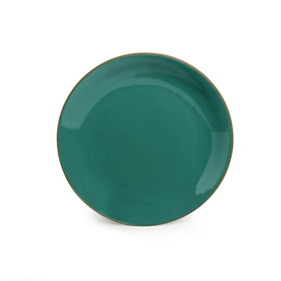 Earthen Turquoise' Hand Glazed Dinner Plates In Ceramic (Set of 2 | Microwave Safe)