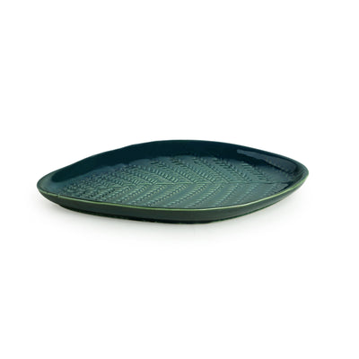 The Banana Leaf' Serving Platters In Ceramic (Set Of 2 | 10.8 Inch | Microwave Safe)