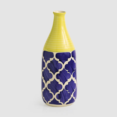'The Slender-Neck Vase' Handpainted in Ceramic (10 Inch)