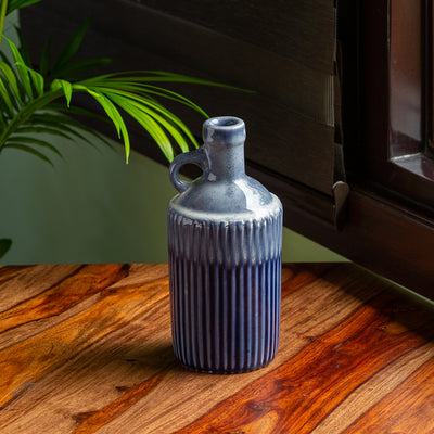 'Sapphire Swirl' Hand Glazed Studio Pottery Vase In Ceramic