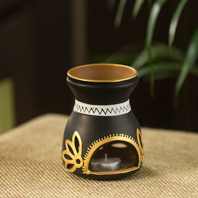 'Terra Glow' Hand-Painted Aroma Diffuser In Terracotta (5 Inches)
